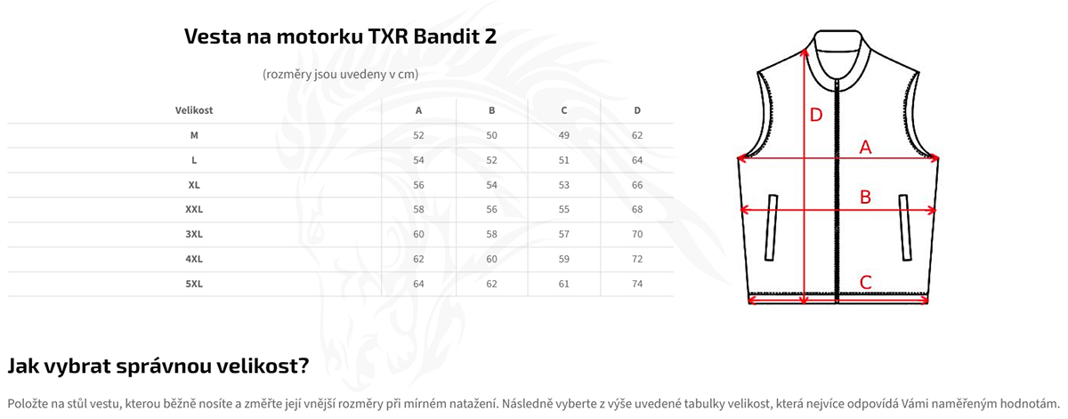 TXR Kožená vesta na motorku Bandit 2 L